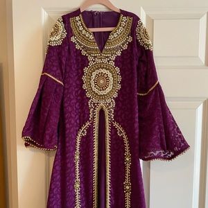 Girls purple beaded dress. Henna size 5
